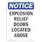 Signmission OSHA Notice Sign, 14" H, 10" W, Rigid Plastic, Explosion Relief Doors Located Above Sign, Portrait OS-NS-P-1014-V-12274 - alternate 1